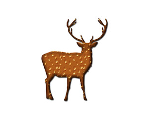 Reindeer Deer Antler symbol Cookies chocolate icon logo illustration