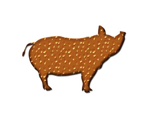 Pig Swine Hog symbol Cookies chocolate icon logo illustration