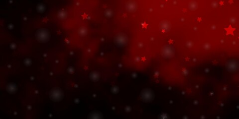 Obraz premium Dark Orange vector background with colorful stars.