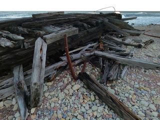 wooden boat destroyed