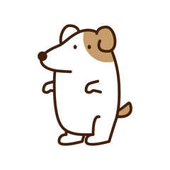 Dog cartoon vector. Cute dog doodle vector.