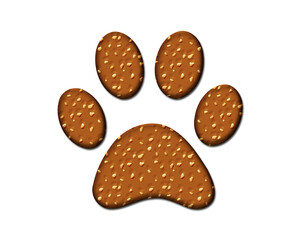 Footprint Paw foot symbol Cookies chocolate icon logo illustration