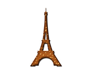 Eiffel Tower Paris, France symbol Cookies chocolate icon logo illustration