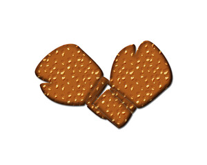 Boxer Boxing Sports gloves symbol Cookies chocolate icon logo illustration