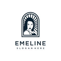elegant woman logo design template