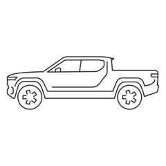electric car illustration lines, ev suv, electric truck