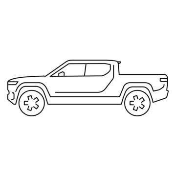 electric car illustration lines, ev suv, electric truck