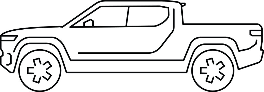 electric car illustration lines, ev suv, electric truck