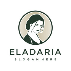 beautiful woman design logo template