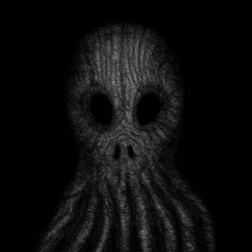 Textured chthonic octopus, based on cosmic horror stories, digital painting, concept for suspense and horror.