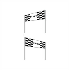 Start and finis flag race vector element