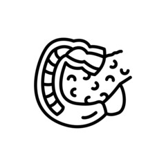 Human organ duodenum line icon. Isolated vector element.