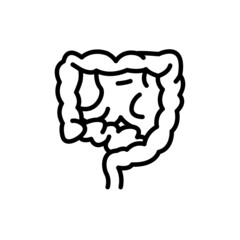 Human organ intestines line icon. Isolated vector element.