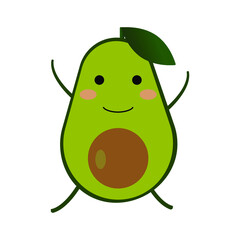 green avocado cartoon
