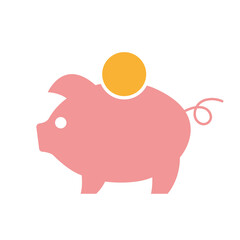 Piggy bank. Vector image.