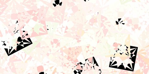 Light Pink, Green vector texture with random triangles.