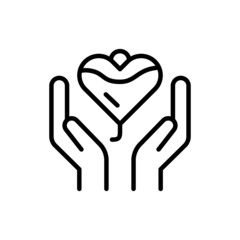 Blood Donor day line icon. Isolated vector element.