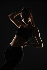 Silhouette of attractive girl