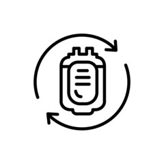 Blood transfusion line icon. Isolated vector element.