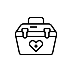 Donor box container line icon. Isolated vector element.