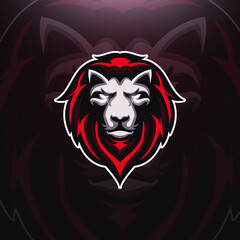 angry lion jaguar mascot sport esport logo template for gamer, streamer, team © Romain