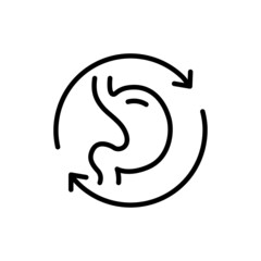 Stomach transplant line icon. Isolated vector element.