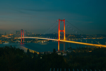 Istanbul. Bosphorus Bridge at night.