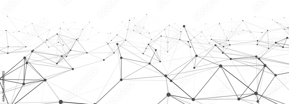 Leinwandbilder Abstract digital background of points and lines. Glowing black plexus. Big data. Network or connection. Abstract technology science background. 3d vector illustration.