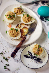Easter Deviled eggs..style rustic