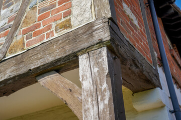 Timber framing on a house