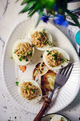 Easter Deviled eggs..style rustic