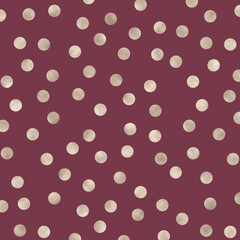 Golden foil dotted burgundy color paper pattern	