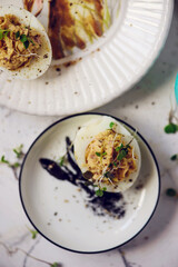 Easter Deviled eggs..style rustic