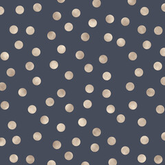 Golden foil dotted dark gray paper pattern