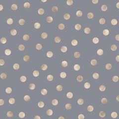 Golden foil dotted gray background pattern