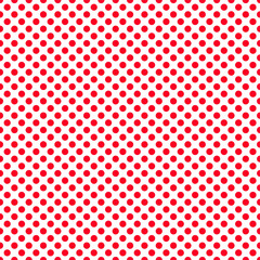 Red and white polka dot texture as background	