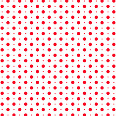 Red and white polka dot texture as background