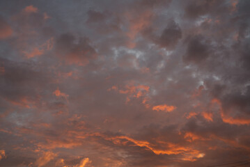 Dark orange red clouds with striking shades