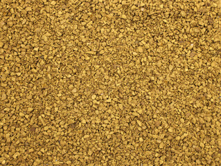 instant coffee grains top view. Heap of instant coffee for background closeup. Dry Brown instant coffee.