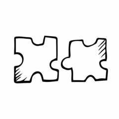 vector doodle puzzle icon. isolated sketch