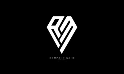 RM logo letter monogram with triangle