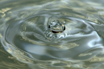 Kunst, Wassertropfen spitzt als Edelstein aus dem Wassertrichter hervor.