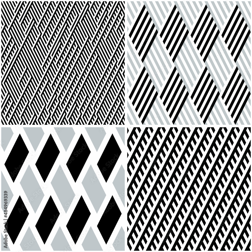 Poster 4 different vector patterns in the same package(eps). one pattern is paid and 3 are free (white divi