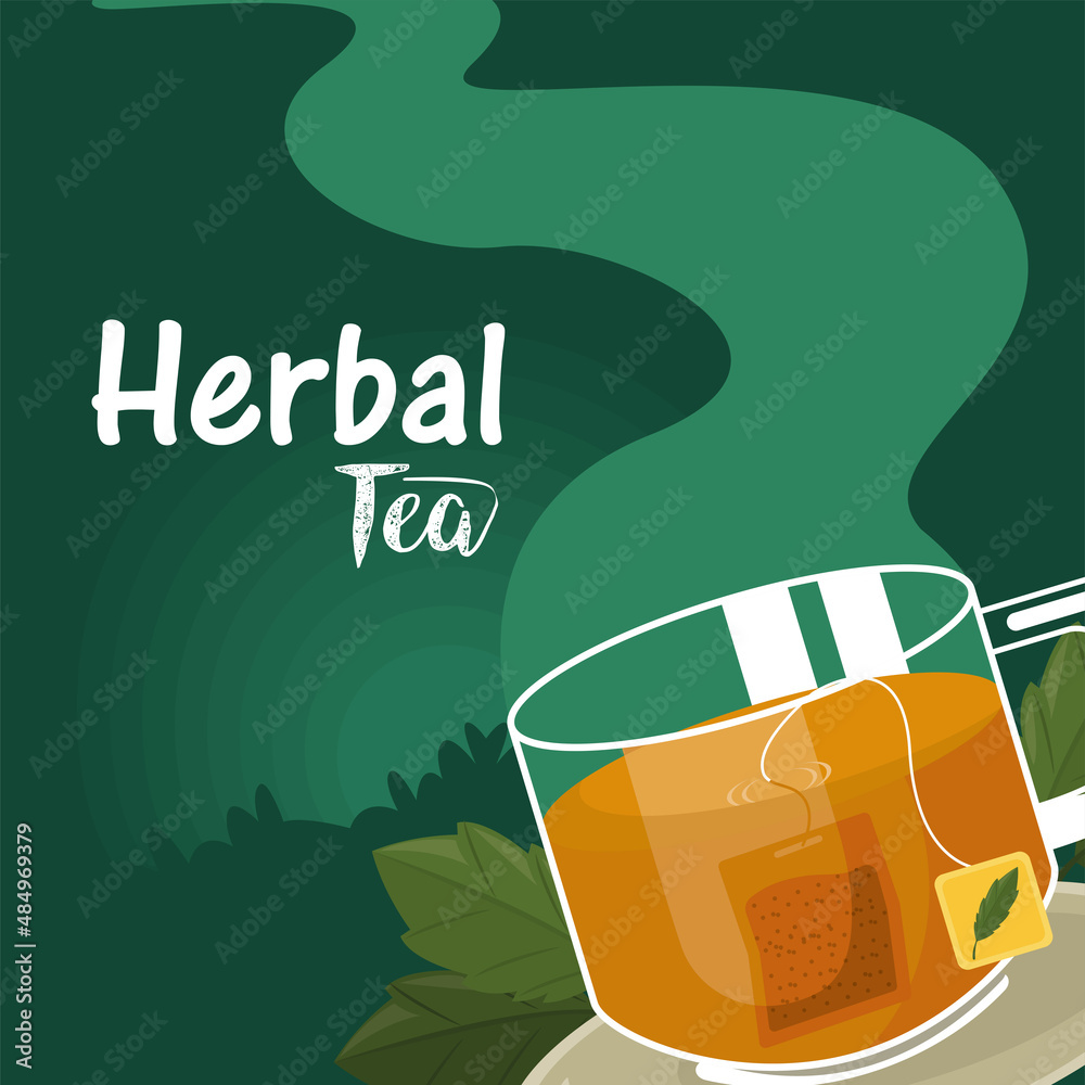 Canvas Prints herbal tea lettering with cup