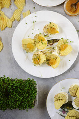 Easter Deviled eggs..style rustic