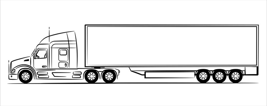 Sketch Of A Heavy Lorry Stock Illustration - Download Image Now -  Semi-Truck, Sketch, Business Finance and Industry - iStock