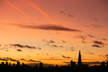 sunrise over the city