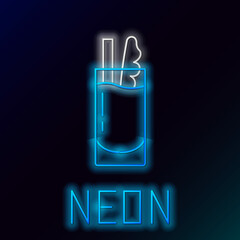 Glowing neon line Cocktail Bloody Mary icon isolated on black background. Colorful outline concept. Vector