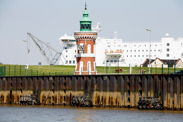 Lighthouse, Pingelturm, Beacon, Bremerhaven, Hanseatic City Bremen, Germany, Europe