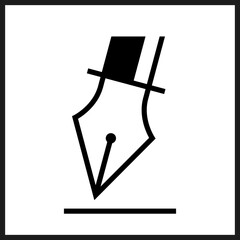 Pen icon. Tool for drawing curves in vector graphics. Ink pen nib isolated on white.